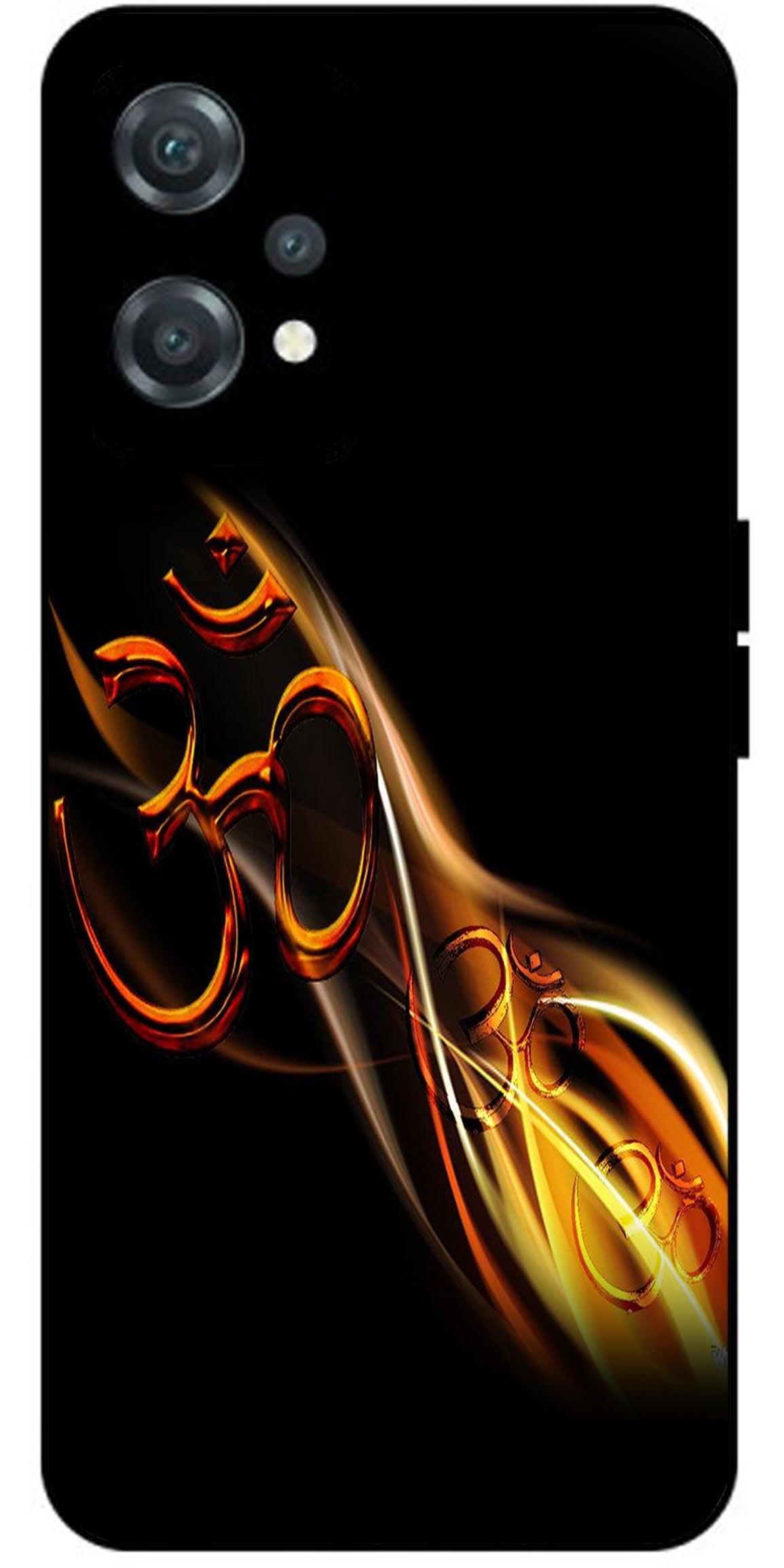 Om Symbol Golden Unbreakable Metal Back Case Mobile Cover with 4 Side Protection and Soft TPU Sides for oneplus nord ce 2 lite 5g