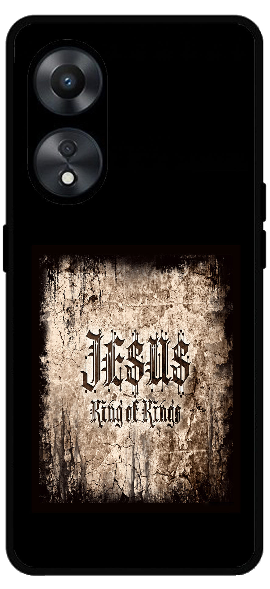 Jesus King of Kings Unbreakable Metal Back Case Mobile Cover with 4 Side Protection and Soft TPU Sides for Oppo a78 5g