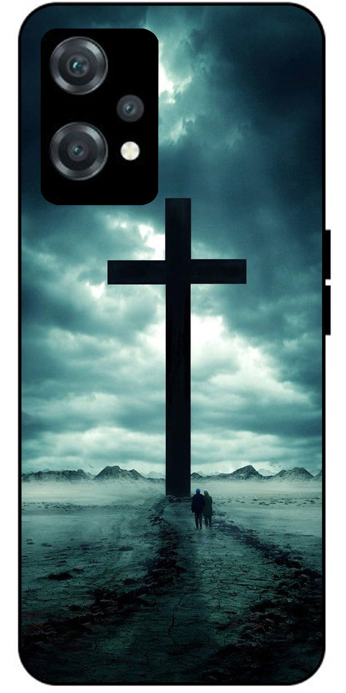 Jesus Cross Symbol Unbreakable Metal Back Case Mobile Cover with 4 Side Protection and Soft TPU Sides for oneplus nord ce 2 lite 5g