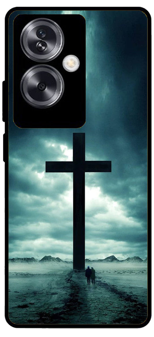 Jesus Cross Symbol Unbreakable Metal Back Case Mobile Cover with 4 Side Protection and Soft TPU Sides for Oppo A79 NEW