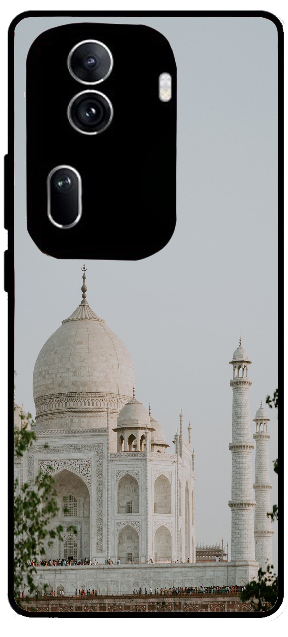 Taj Mahal Printed Unbreakable Metal Back Case Mobile Cover with 4 Side Protection and Soft TPU Sides for Oppo Reno 11 pro