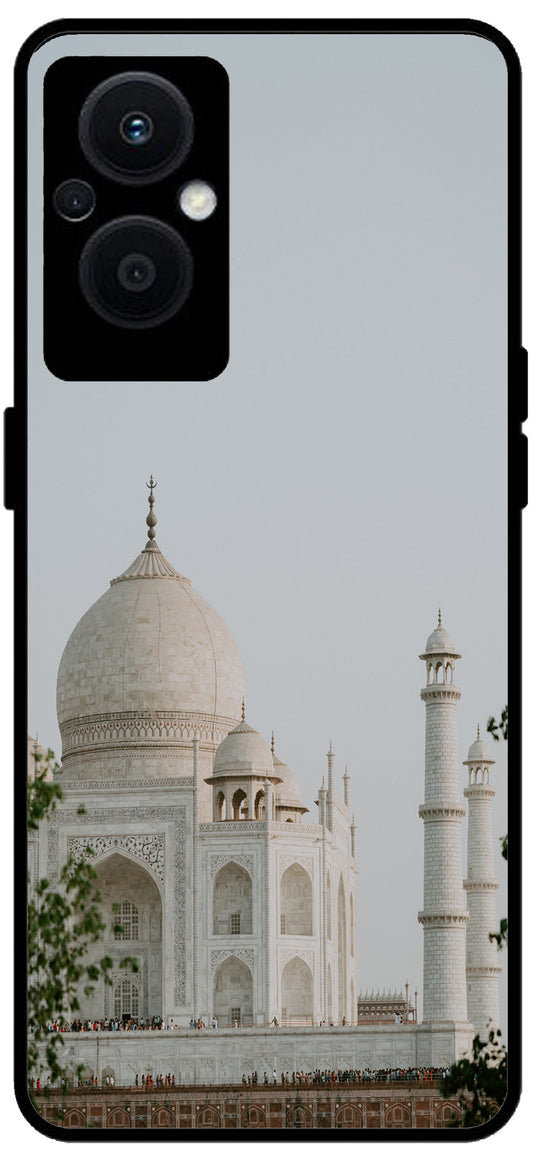 Taj Mahal Printed Unbreakable Metal Back Case Mobile Cover with 4 Side Protection and Soft TPU Sides for OPPO F21 PRO 5G