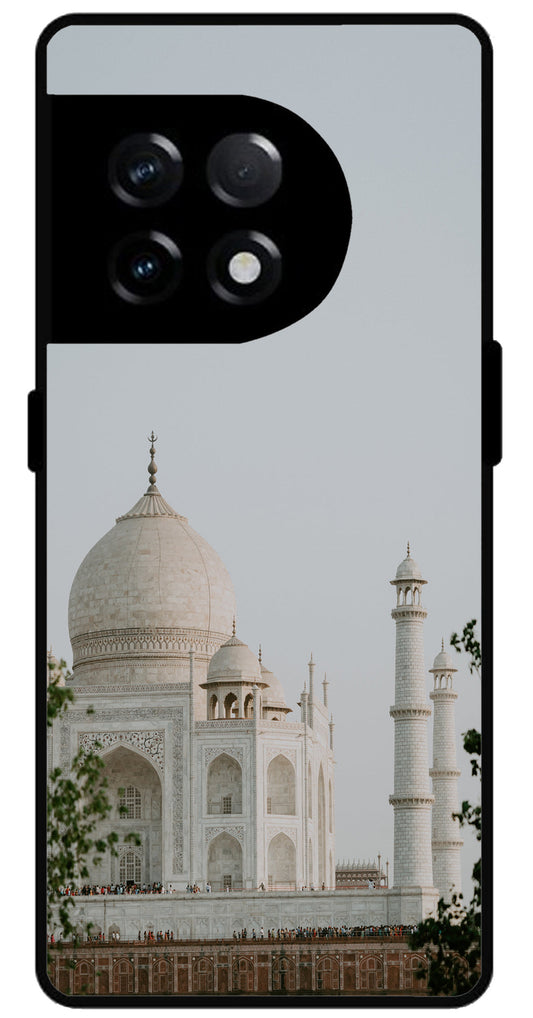 Taj Mahal Printed Unbreakable Metal Back Case Mobile Cover with 4 Side Protection and Soft TPU Sides for OnePlus 11R