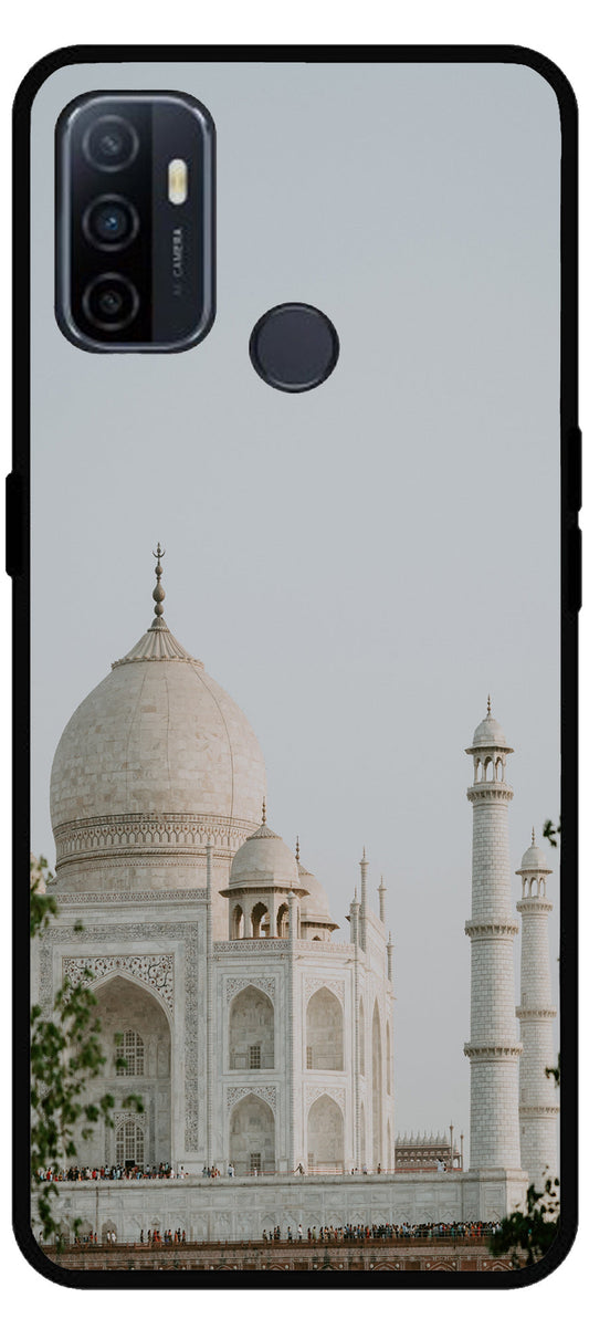 Taj Mahal Printed Unbreakable Metal Back Case Mobile Cover with 4 Side Protection and Soft TPU Sides for Oppo A53