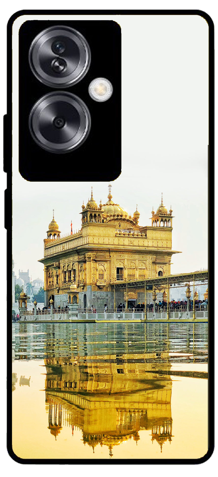 Golden Temple Gurudwara Printed Unbreakable Metal Back Case Mobile Cover with 4 Side Protection and Soft TPU Sides for Oppo A79 NEW