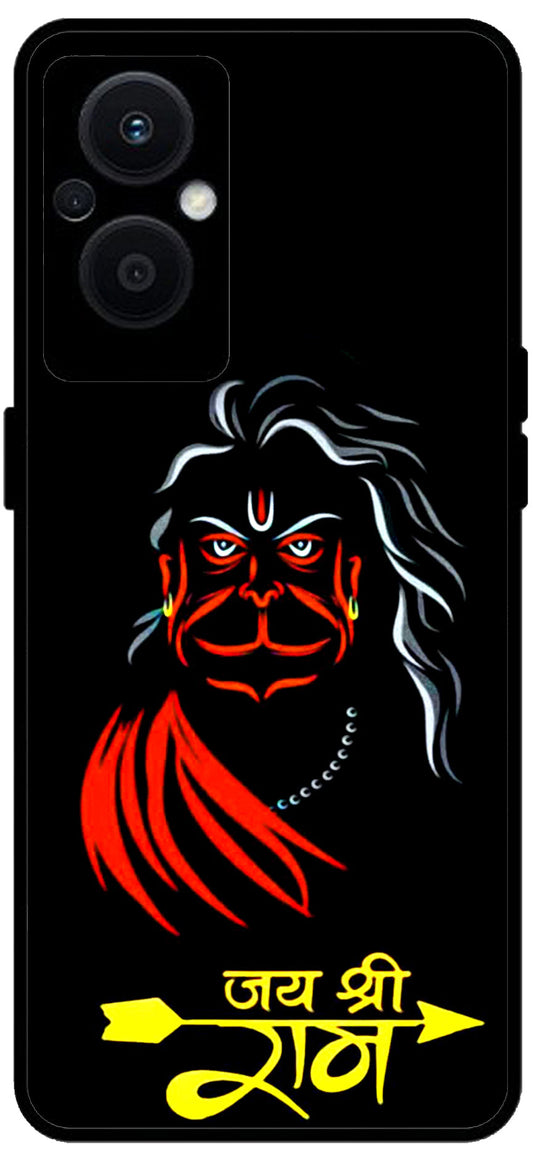 Jai Shree Ram Unbreakable Metal Back Case Mobile Cover with 4 Side Protection and Soft TPU Sides for OPPO F21 PRO 5G