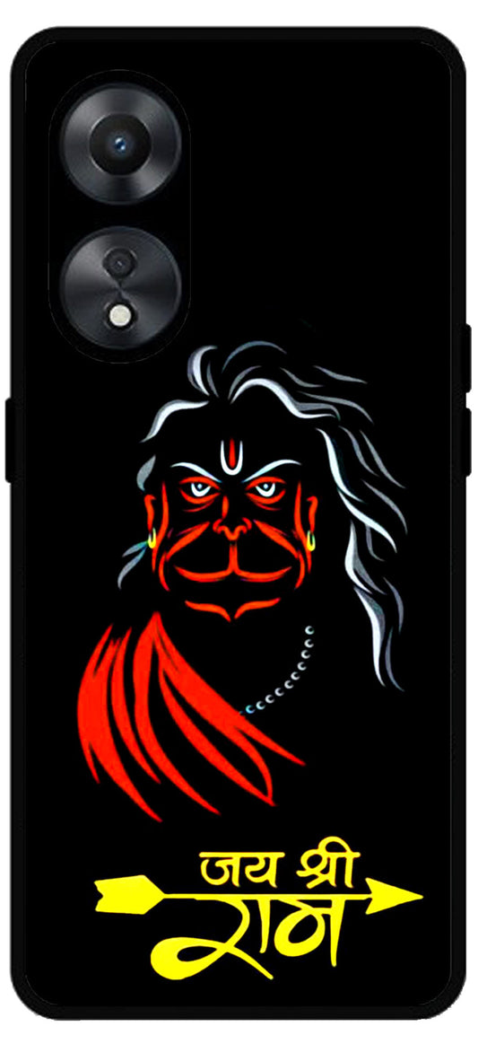 Jai Shree Ram Unbreakable Metal Back Case Mobile Cover with 4 Side Protection and Soft TPU Sides for Oppo a78 5g