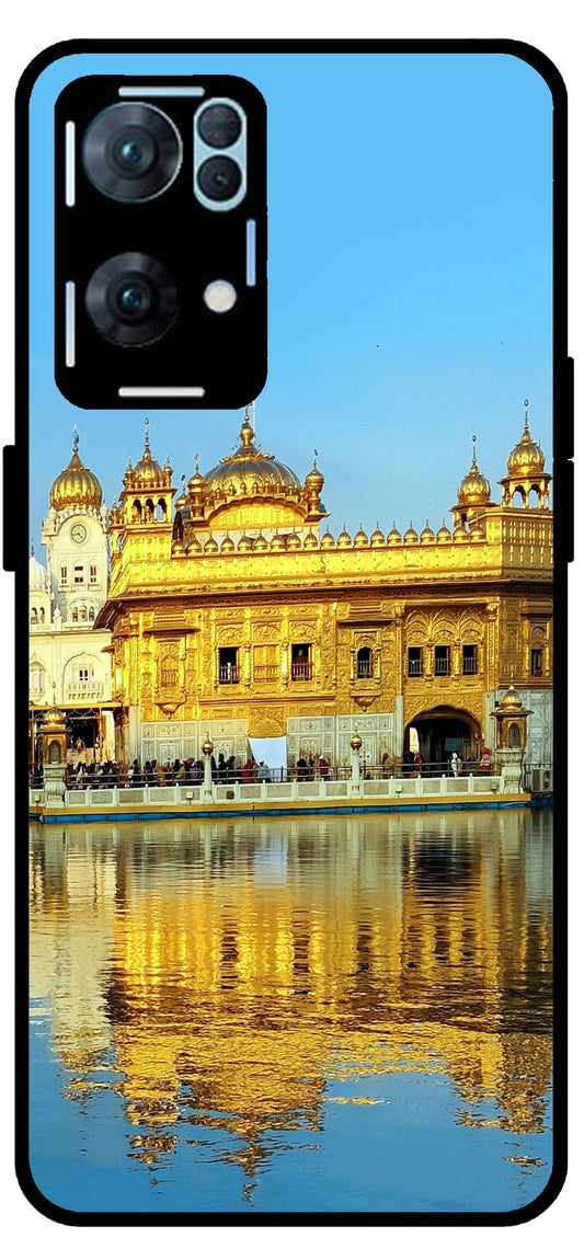 Swarn Mandir Golden Temple Printed Unbreakable Metal Back Case Mobile Cover with 4 Side Protection and Soft TPU Sides for Oppo Reno 7 Pro 5G