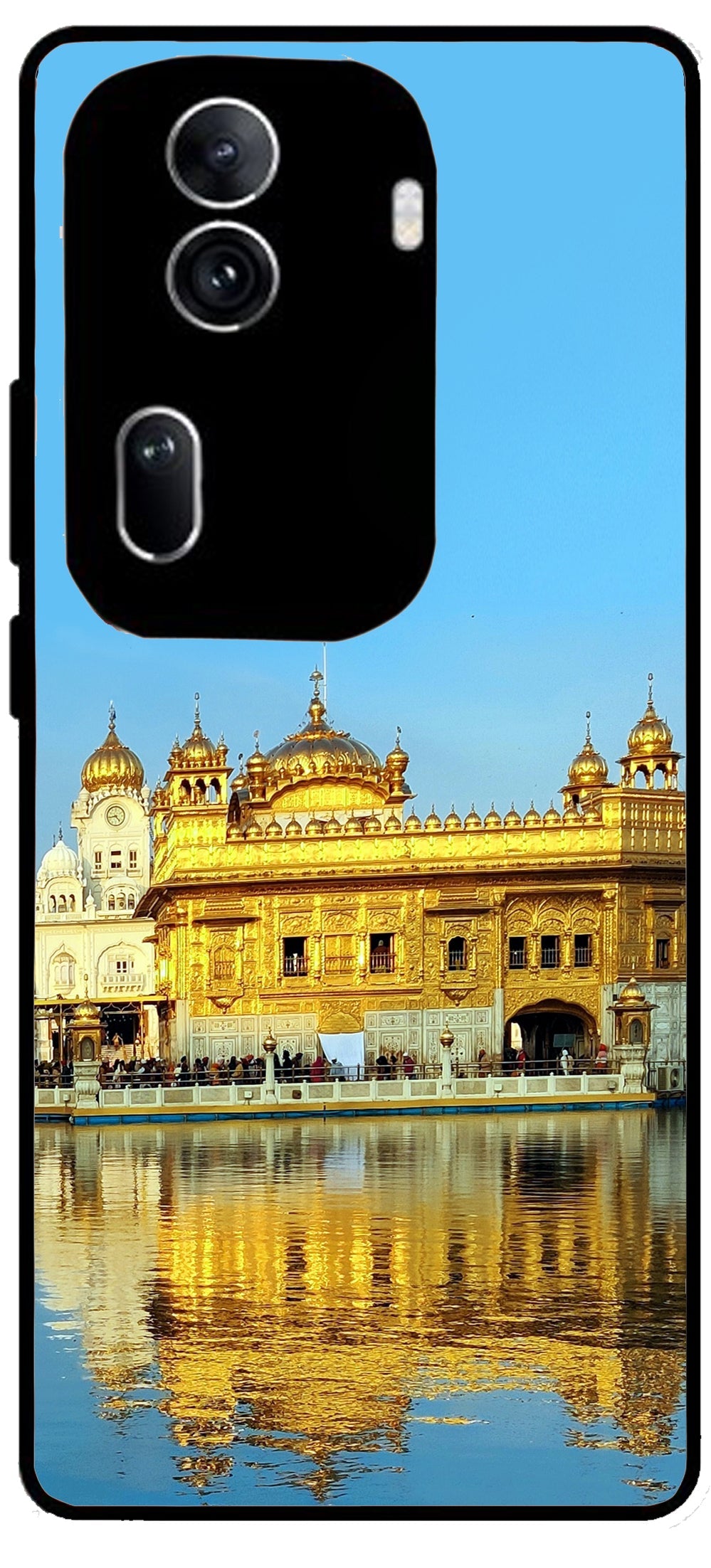 Swarn Mandir Golden Temple Printed Unbreakable Metal Back Case Mobile Cover with 4 Side Protection and Soft TPU Sides for Oppo Reno 11 pro