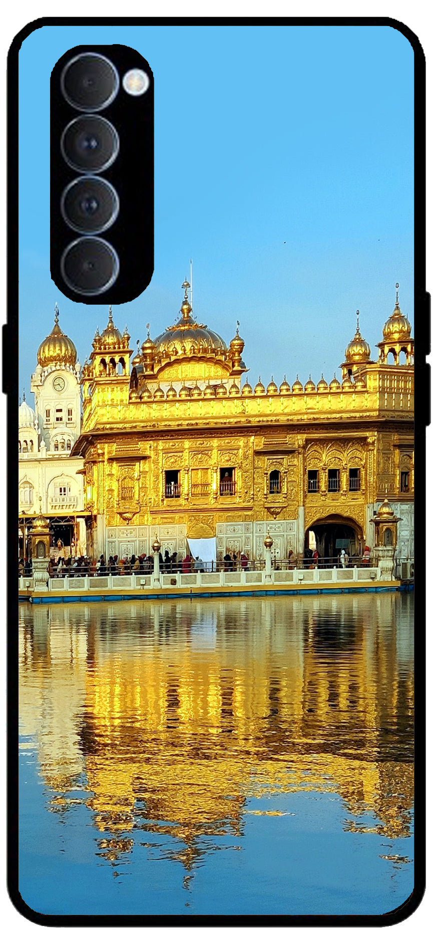 Swarn Mandir Golden Temple Printed Unbreakable Metal Back Case Mobile Cover with 4 Side Protection and Soft TPU Sides for Oppo Reno pro