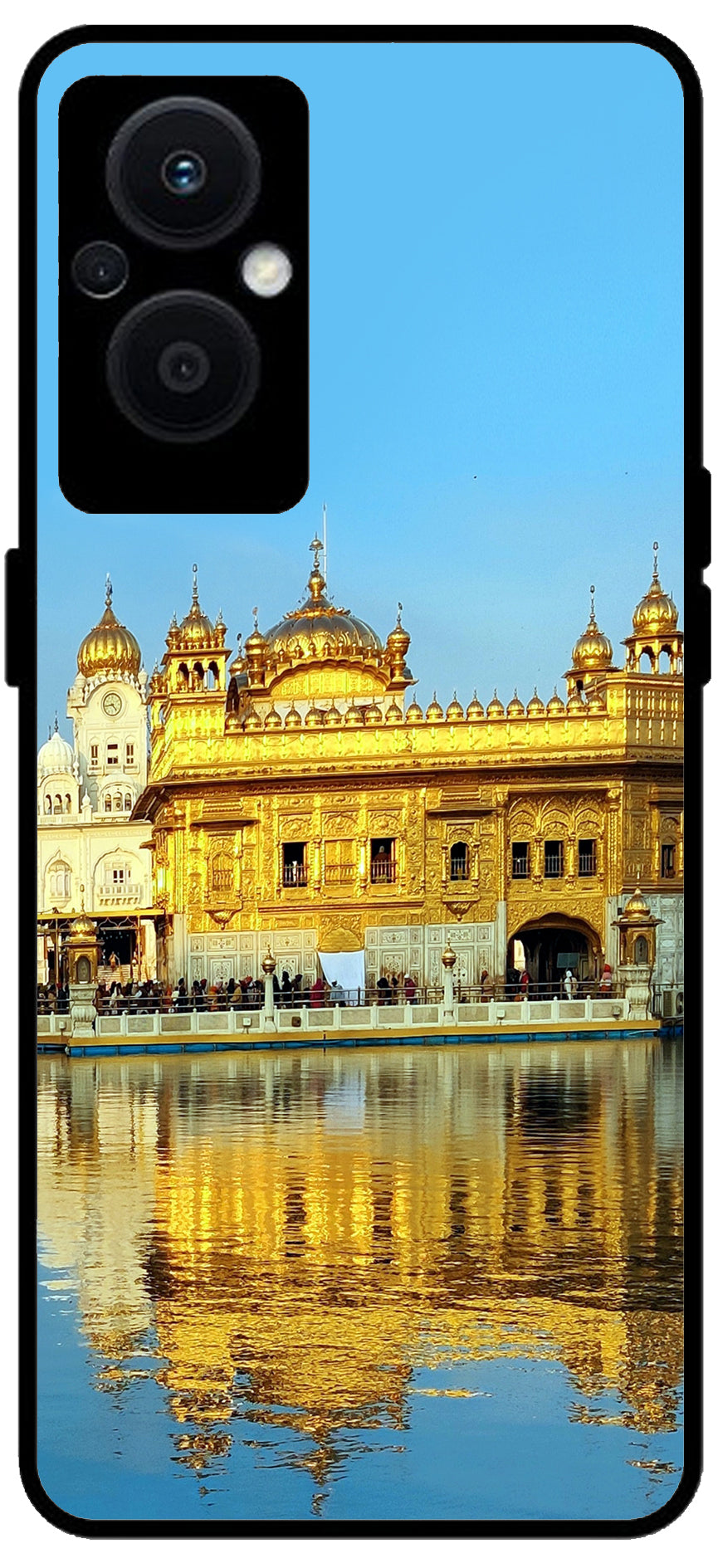 Swarn Mandir Golden Temple Printed Unbreakable Metal Back Case Mobile Cover with 4 Side Protection and Soft TPU Sides for OPPO F21 PRO 5G