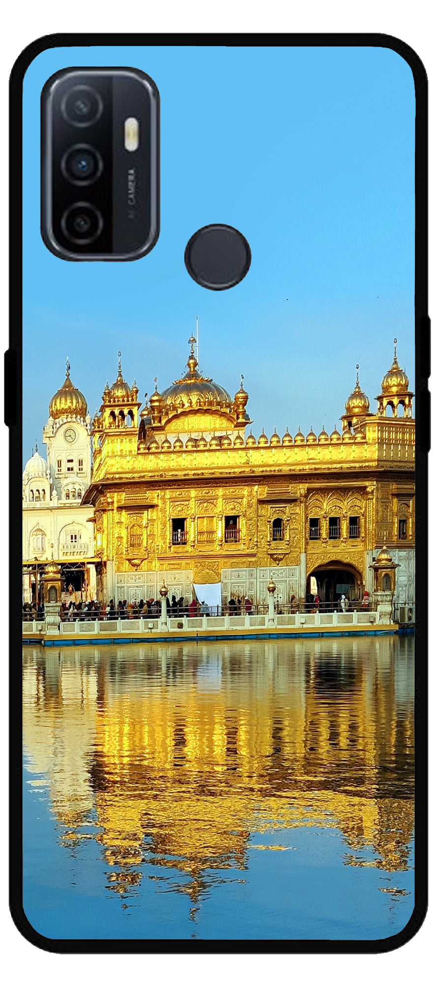 Swarn Mandir Golden Temple Printed Unbreakable Metal Back Case Mobile Cover with 4 Side Protection and Soft TPU Sides for Oppo A53