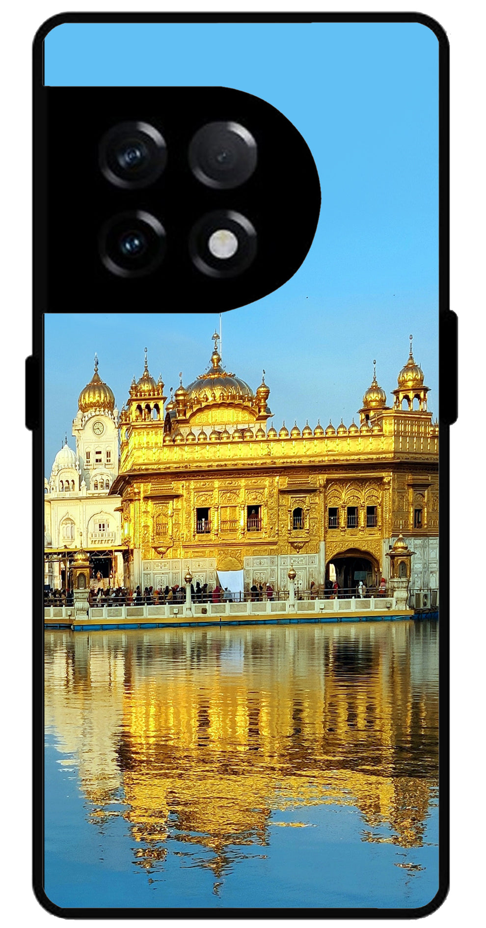 Swarn Mandir Golden Temple Printed Unbreakable Metal Back Case Mobile Cover with 4 Side Protection and Soft TPU Sides for OnePlus 11R