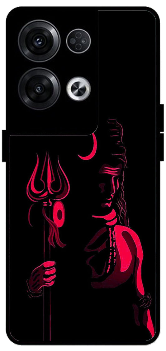 Lord Shiva Unbreakable Metal Back Case Mobile Cover with 4 Side Protection and Soft TPU Sides for Oppo Reno 8 Pro 5G 2D