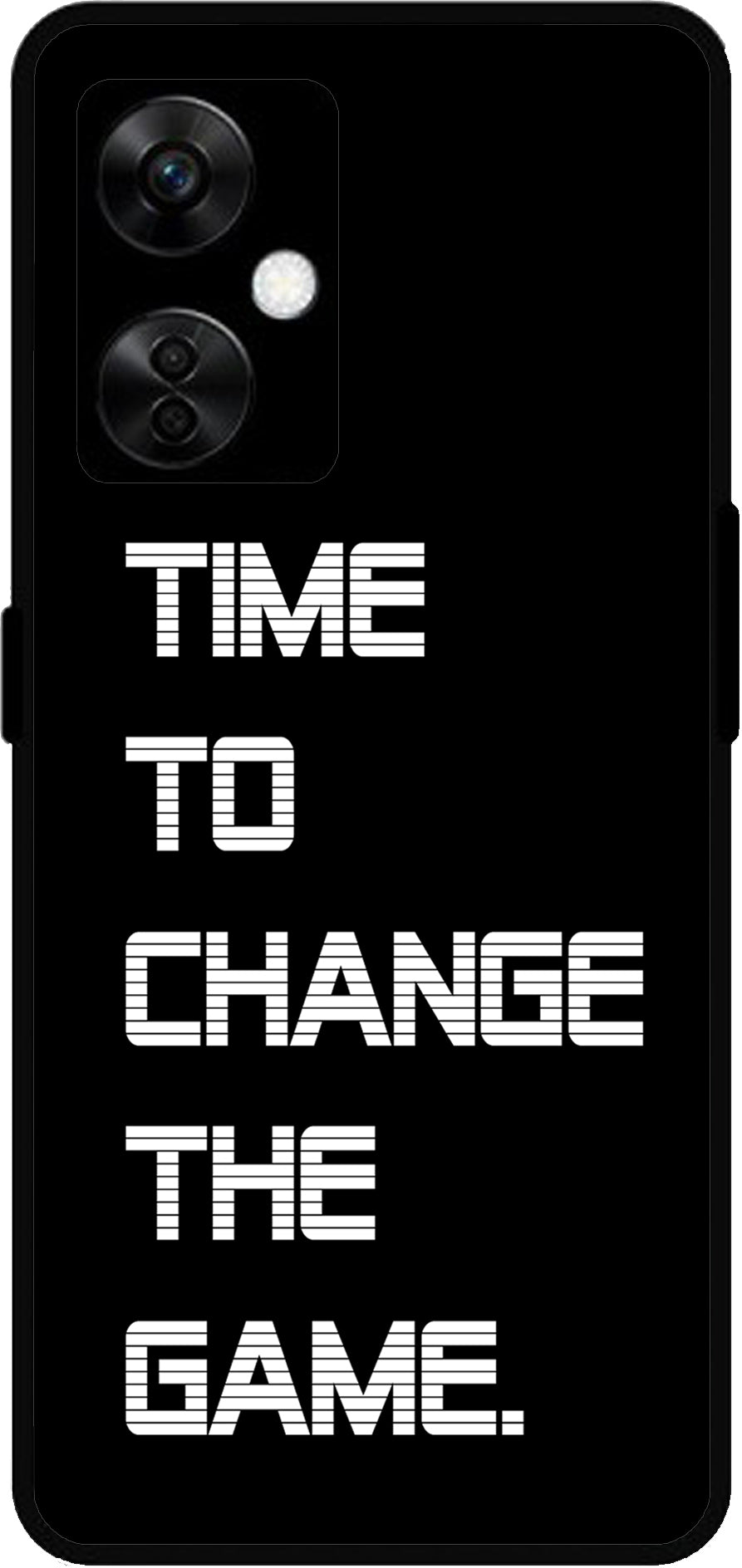 Time to Change The Game Unbreakable Metal Back Case Mobile Cover with 4 Side Protection and Soft TPU Sides for OnePlus Nord CE3 Lite