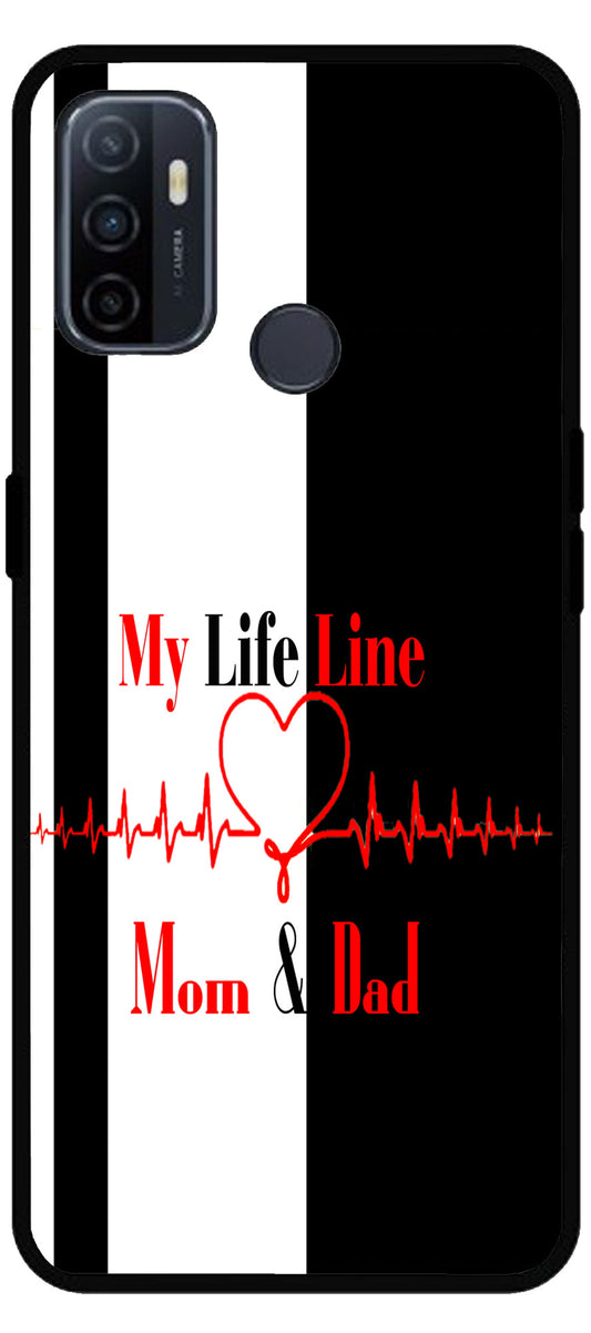 My Life Line Unbreakable Metal Back Case Mobile Cover with 4 Side Protection and Soft TPU Sides for Oppo A53