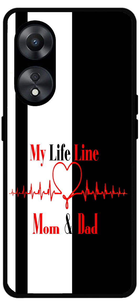 My Life Line Unbreakable Metal Back Case Mobile Cover with 4 Side Protection and Soft TPU Sides for Oppo a78 5g