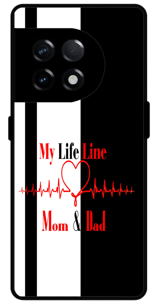 My Life Line Unbreakable Metal Back Case Mobile Cover with 4 Side Protection and Soft TPU Sides for OnePlus 11R