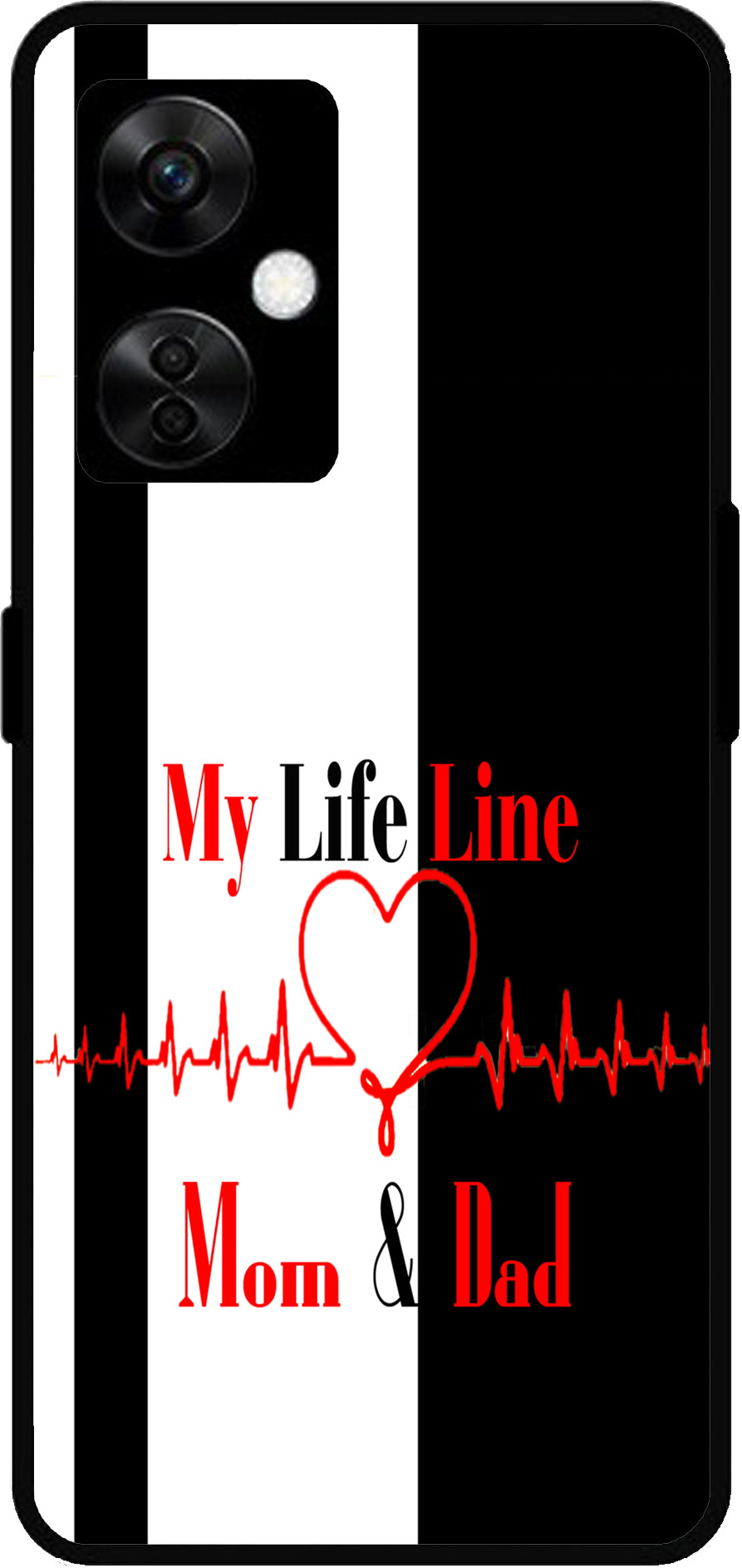 My Life Line Unbreakable Metal Back Case Mobile Cover with 4 Side Protection and Soft TPU Sides for OnePlus Nord CE3 Lite