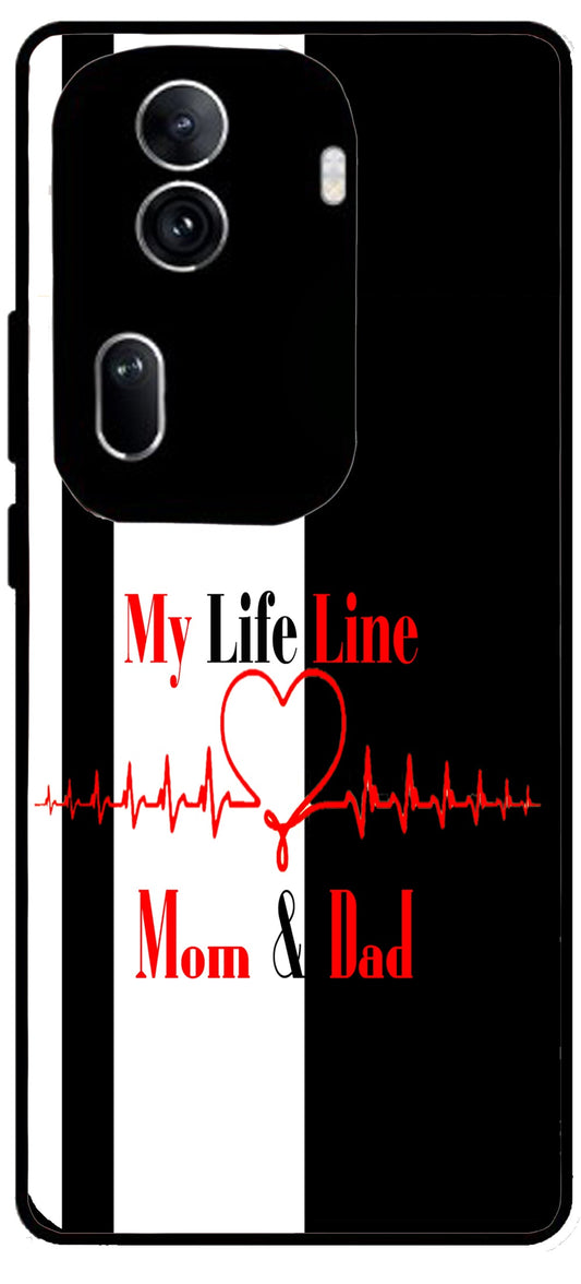 My Life Line Unbreakable Metal Back Case Mobile Cover with 4 Side Protection and Soft TPU Sides for Oppo Reno 11 pro