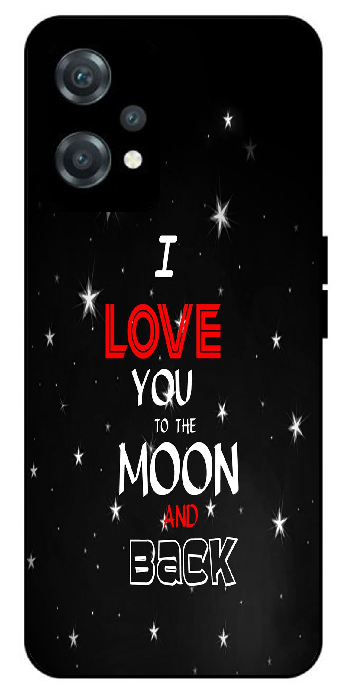 I Love You The Moon and Back Unbreakable Metal Back Case Mobile Cover with 4 Side Protection and Soft TPU Sides for oneplus nord ce 2 lite 5g