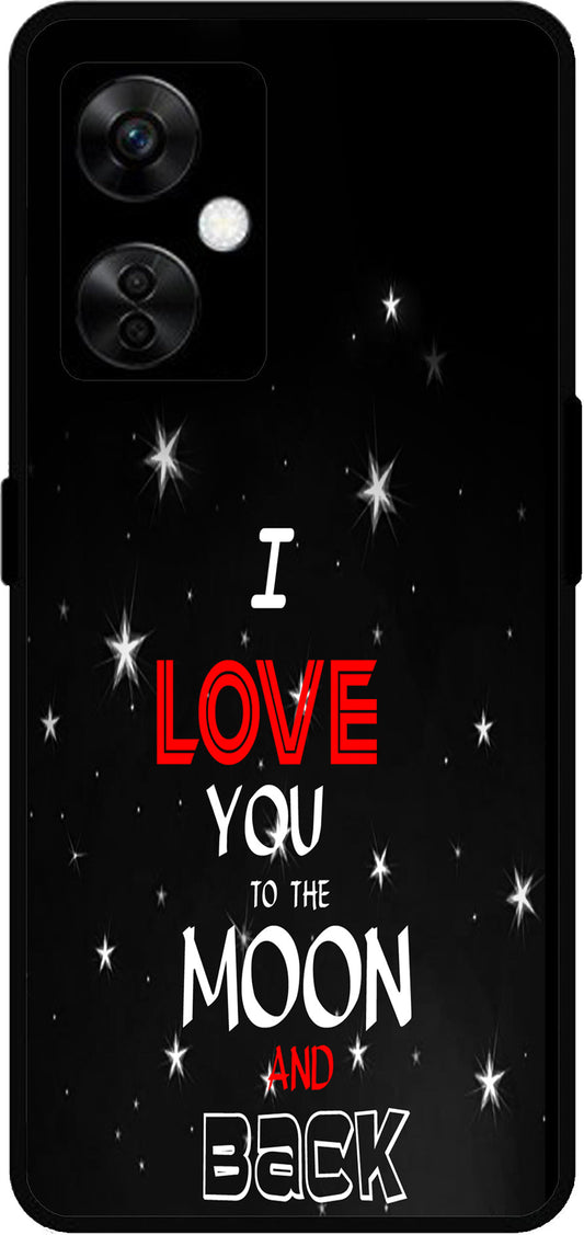 I Love You The Moon and Back Unbreakable Metal Back Case Mobile Cover with 4 Side Protection and Soft TPU Sides for OnePlus Nord CE3 Lite