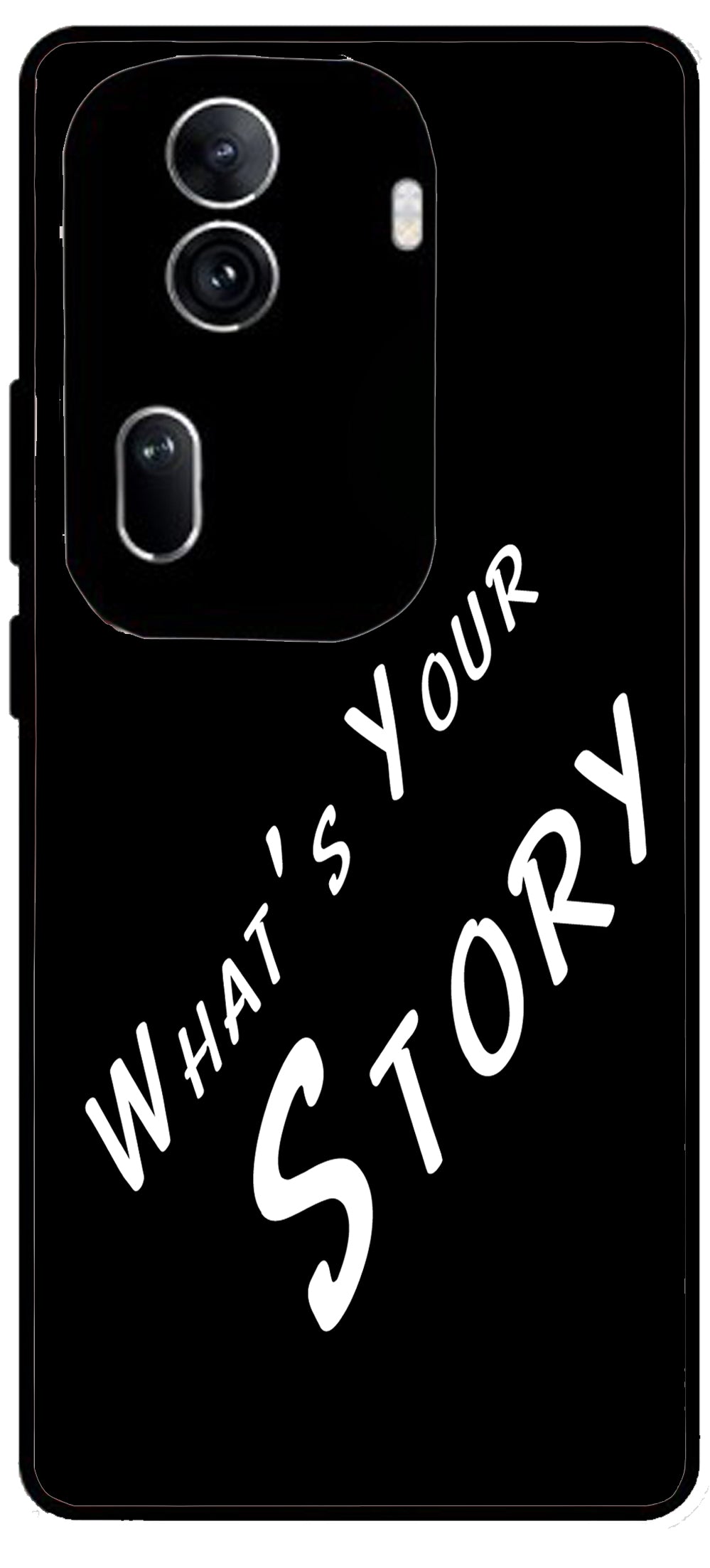 Whats Your Story Unbreakable Metal Back Case Mobile Cover with 4 Side Protection and Soft TPU Sides for Oppo Reno 11 pro