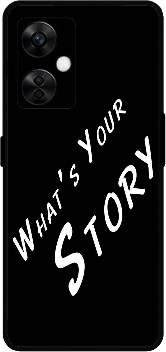 Whats Your Story Unbreakable Metal Back Case Mobile Cover with 4 Side Protection and Soft TPU Sides for OnePlus Nord CE3 Lite