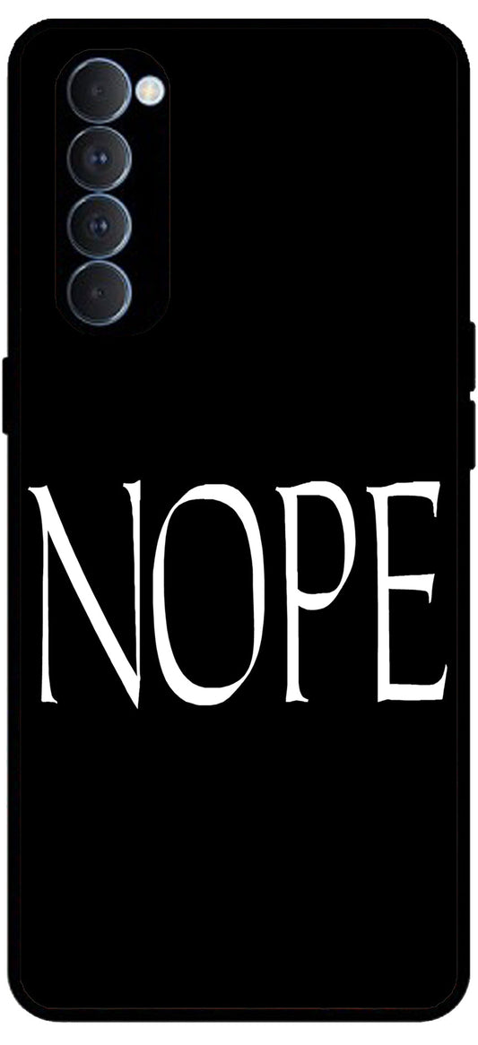 Nope Black Design Unbreakable Metal Back Case Mobile Cover with 4 Side Protection and Soft TPU Sides for RENO4 PRO