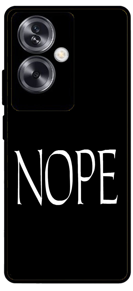 Nope Black Design Unbreakable Metal Back Case Mobile Cover with 4 Side Protection and Soft TPU Sides for Oppo A79 NEW