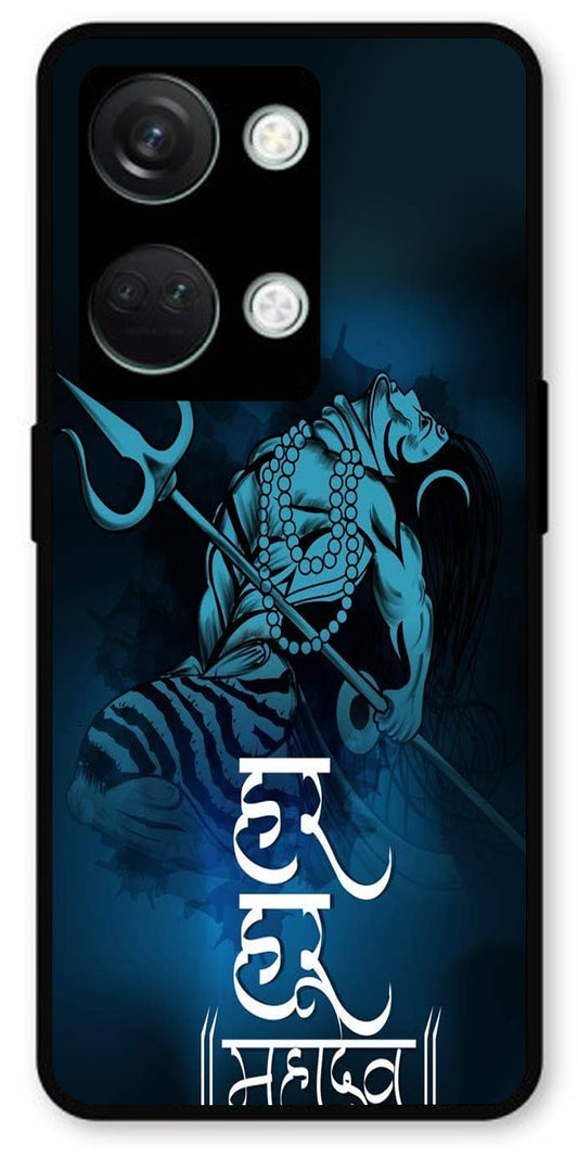 Har Har Mahadev Unbreakable Metal Back Case Mobile Cover with 4 Side Protection and Soft TPU Sides for OnePlus Nord 3