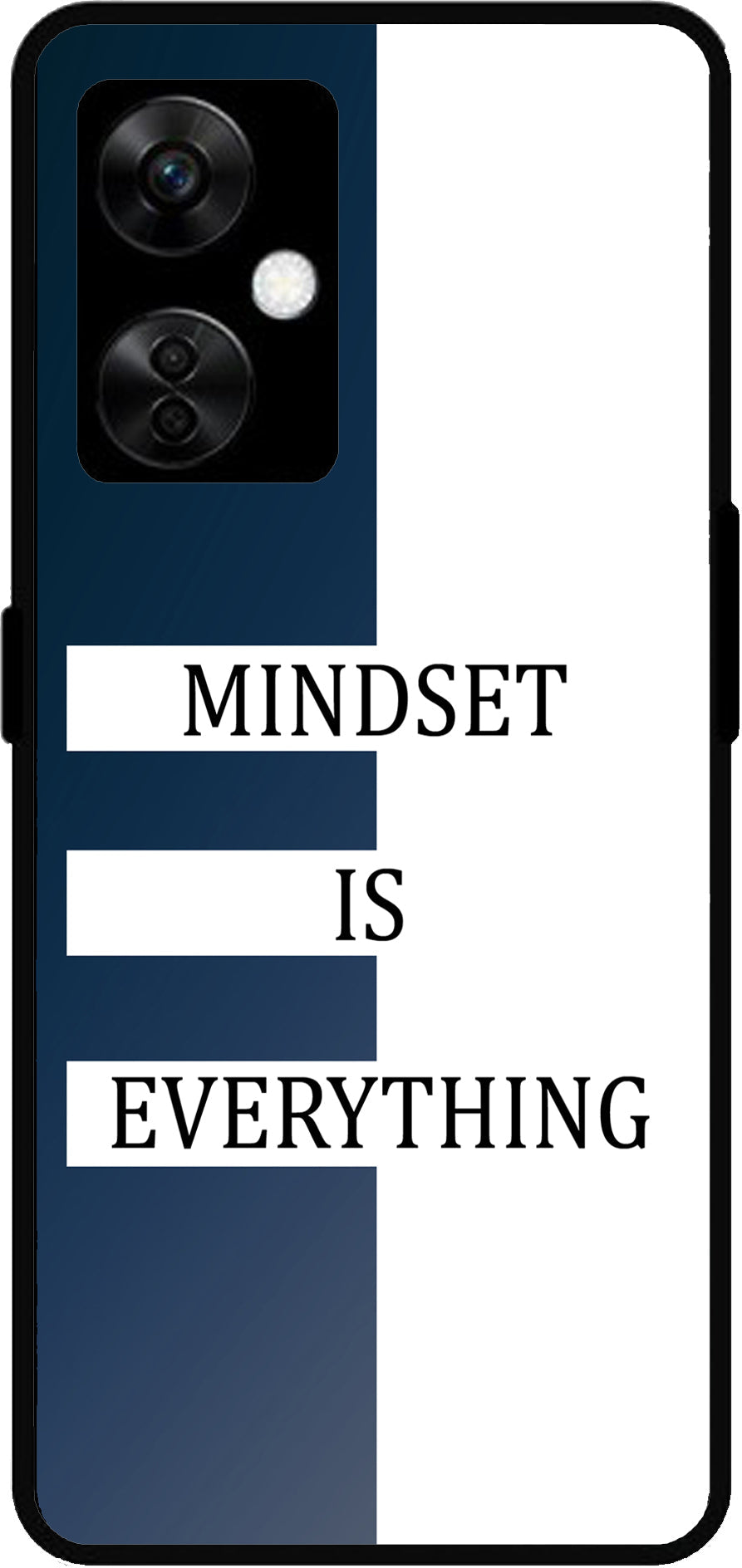 Mindset is Everything Unbreakable Metal Back Case Mobile Cover with 4 Side Protection and Soft TPU Sides for OnePlus Nord CE3 Lite