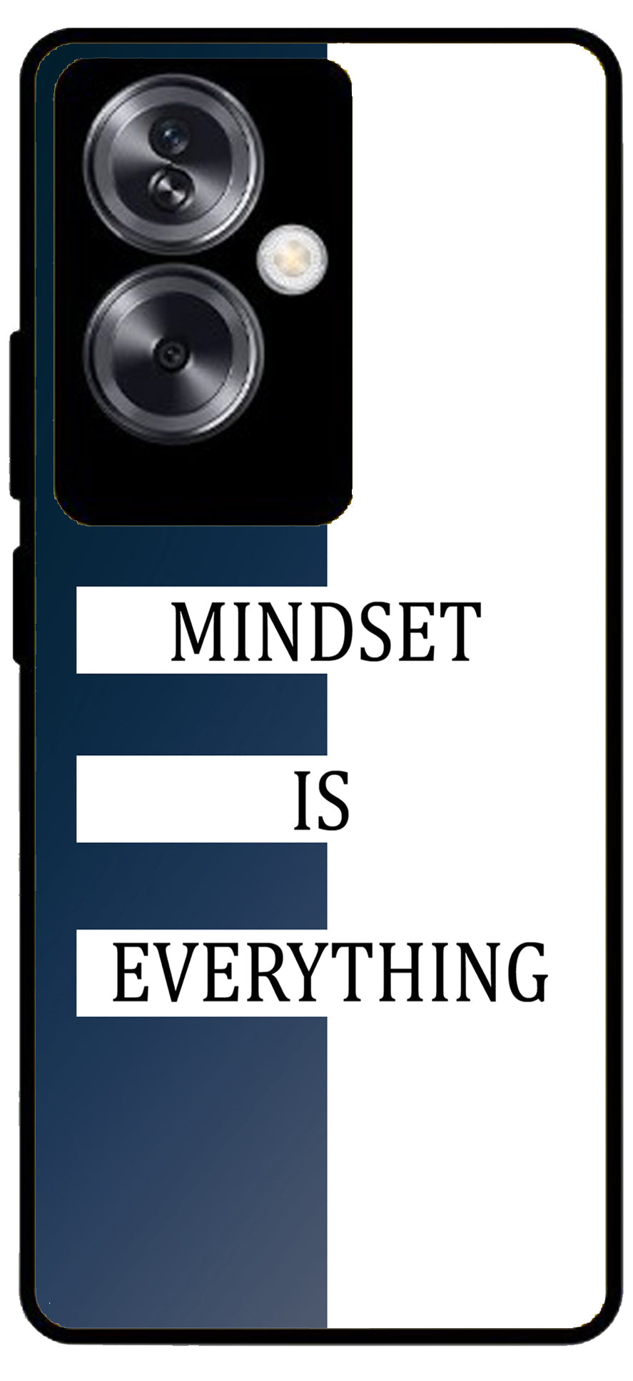 Mindset is Everything Unbreakable Metal Back Case Mobile Cover with 4 Side Protection and Soft TPU Sides for Oppo A79 NEW