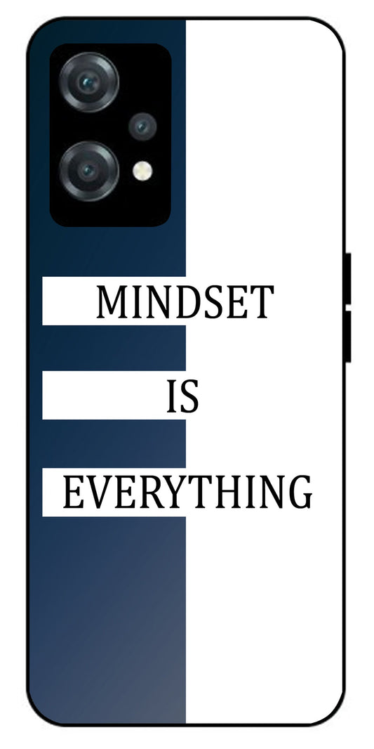 Mindset is Everything Unbreakable Metal Back Case Mobile Cover with 4 Side Protection and Soft TPU Sides for oneplus nord ce 2 lite 5g