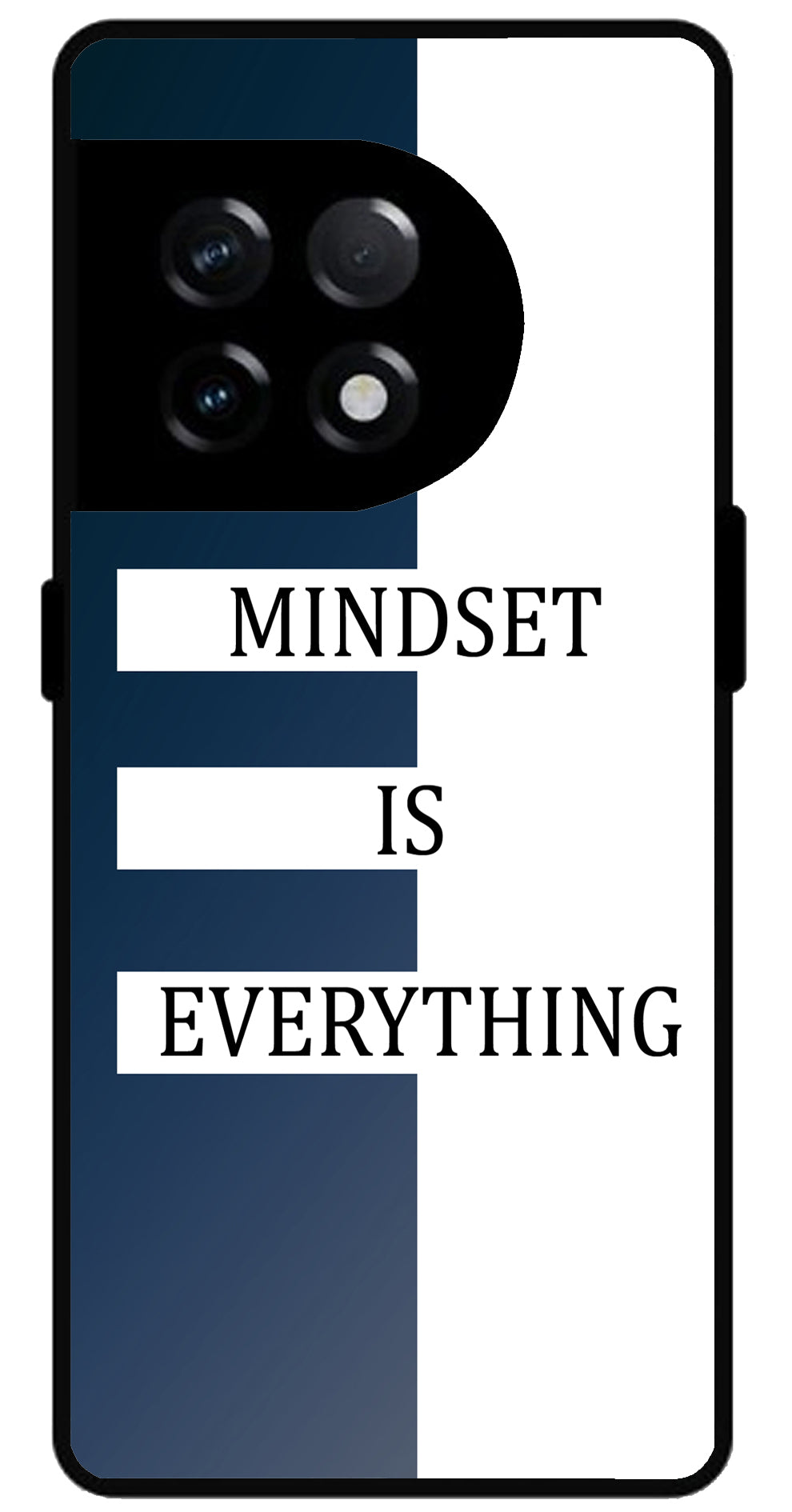 Mindset is Everything Unbreakable Metal Back Case Mobile Cover with 4 Side Protection and Soft TPU Sides for OnePlus 11R