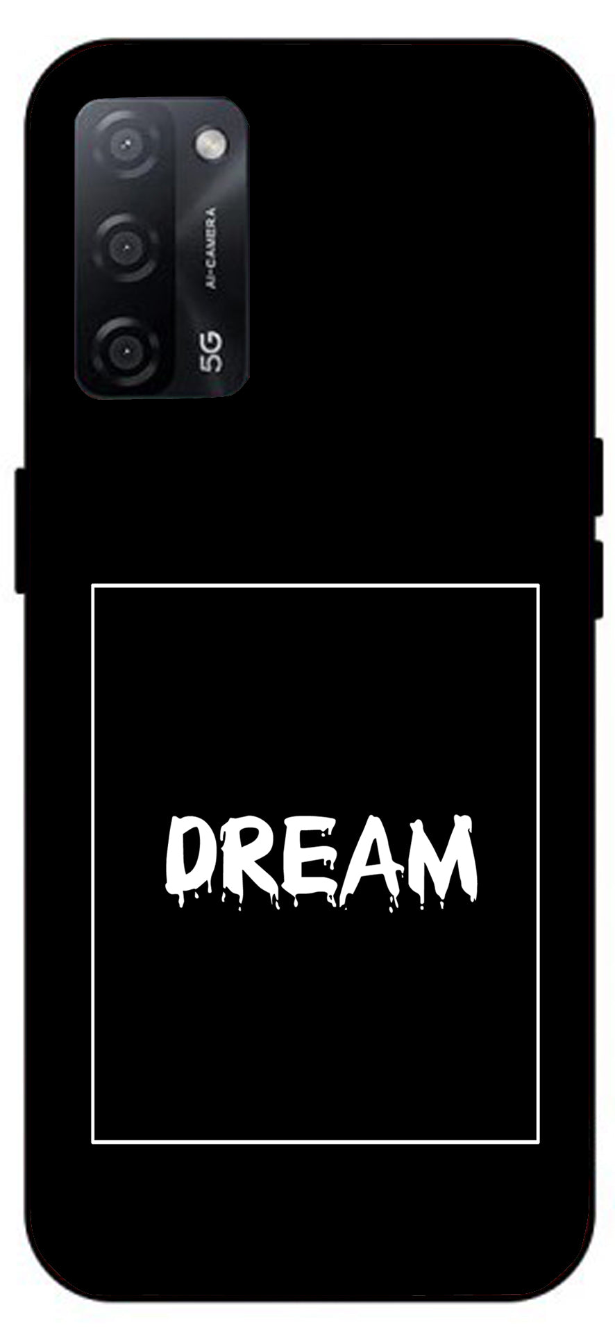 Dream Unbreakable Metal Back Case Mobile Cover with 4 Side Protection and Soft TPU Sides for Oppo A53s 5G