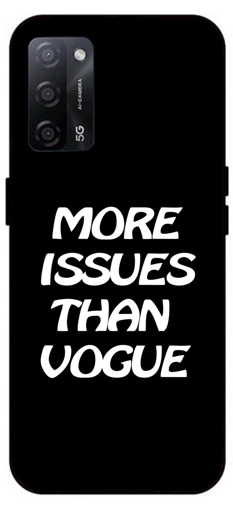 More Issues Than Vogue Unbreakable Metal Back Case Mobile Cover with 4 Side Protection and Soft TPU Sides for Oppo A53s 5G