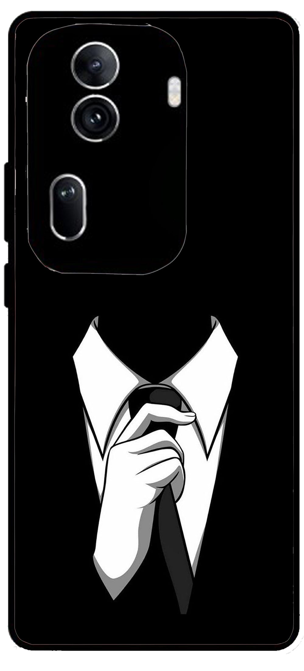 Cool Gentleman Unbreakable Metal Back Case Mobile Cover with 4 Side Protection and Soft TPU Sides for Oppo Reno 11 pro