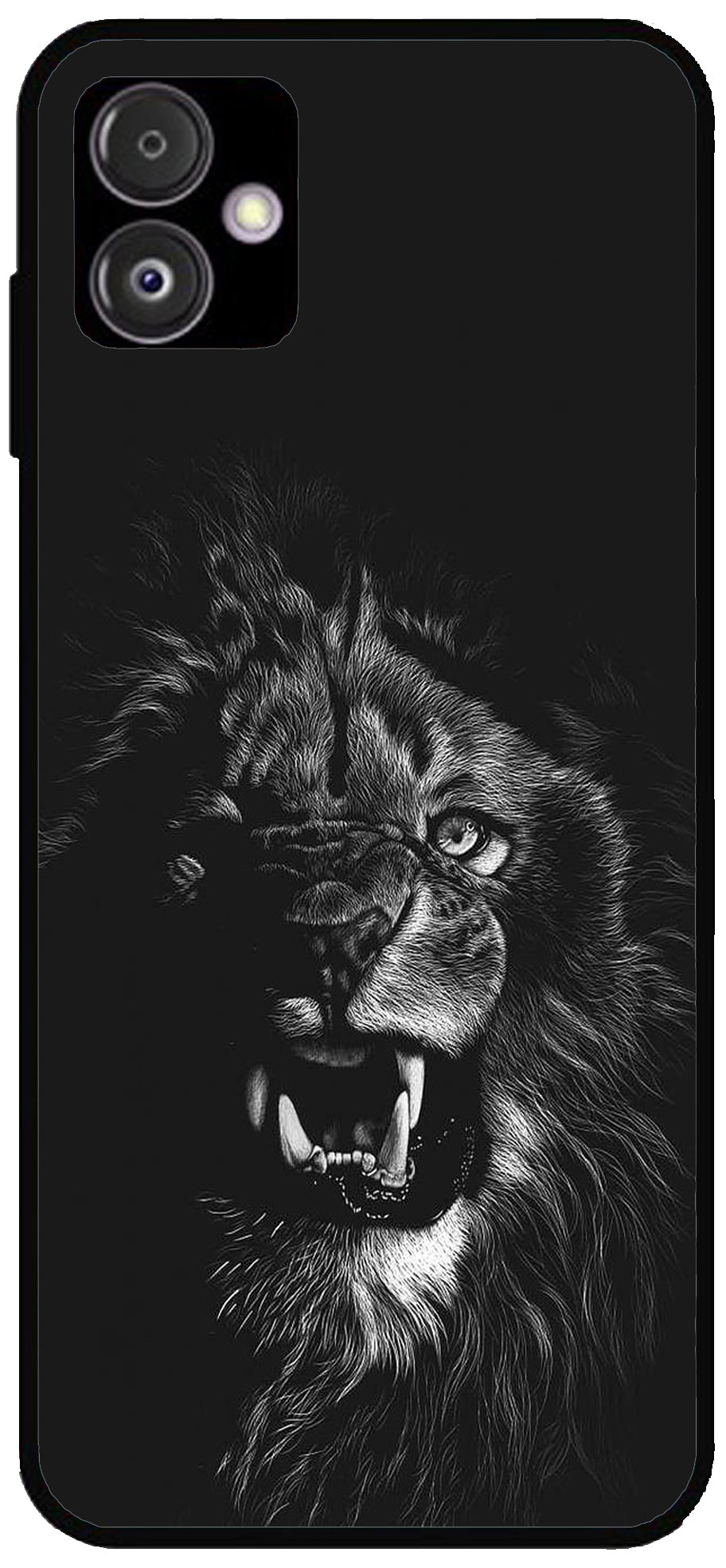 Angry Lion Unbreakable Metal Back Case Mobile Cover with 4 Side Protection and Soft TPU Sides for Samsung F14 5G