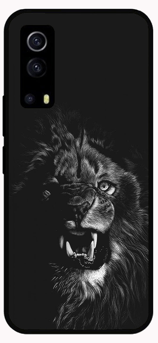 Angry Lion Unbreakable Metal Back Case Mobile Cover with 4 Side Protection and Soft TPU Sides for Vivo iQ00 Z3