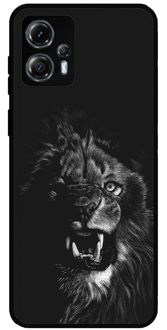 Angry Lion Unbreakable Metal Back Case Mobile Cover with 4 Side Protection and Soft TPU Sides for Moto G13