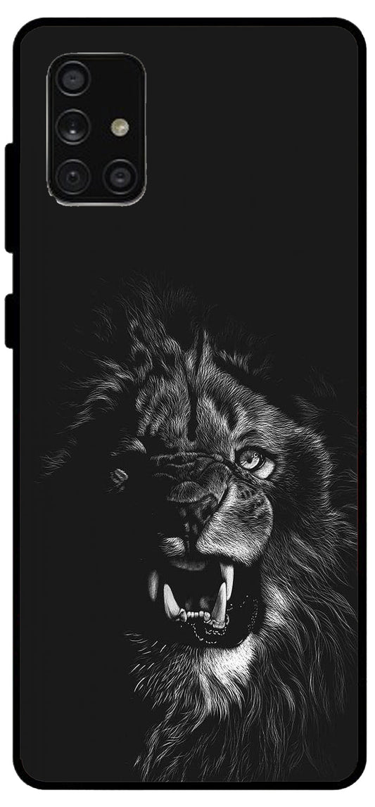 Angry Lion Unbreakable Metal Back Case Mobile Cover with 4 Side Protection and Soft TPU Sides for SAMSUNG A71