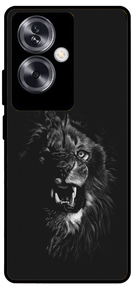 Angry Lion Unbreakable Metal Back Case Mobile Cover with 4 Side Protection and Soft TPU Sides for Oppo A79 NEW