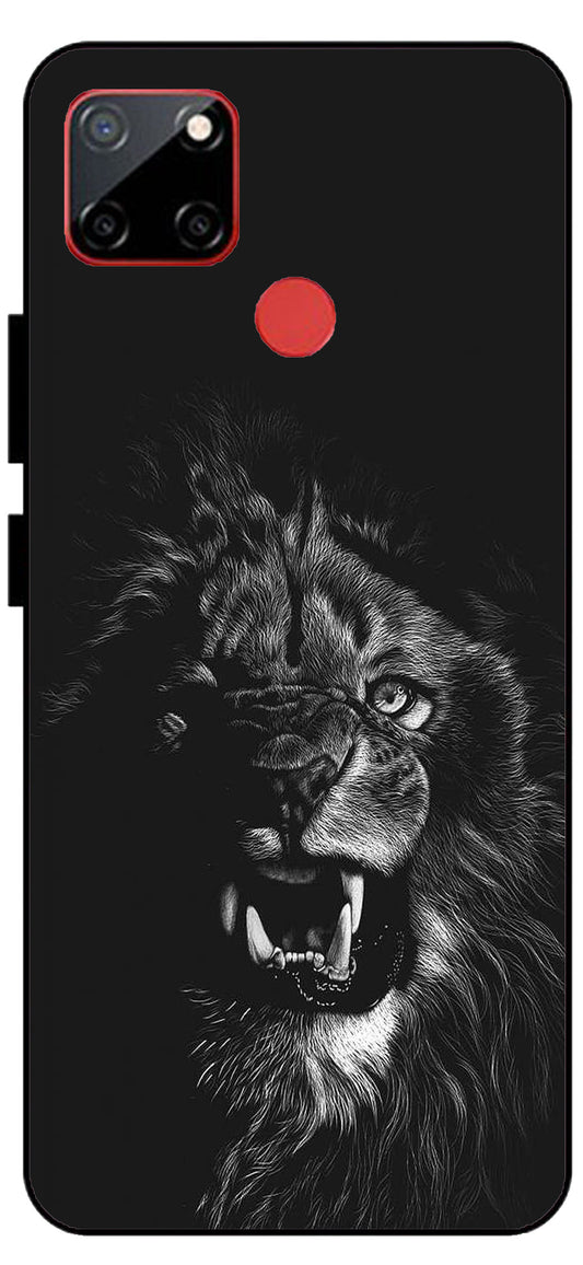 Angry Lion Unbreakable Metal Back Case Mobile Cover with 4 Side Protection and Soft TPU Sides for Realme C12