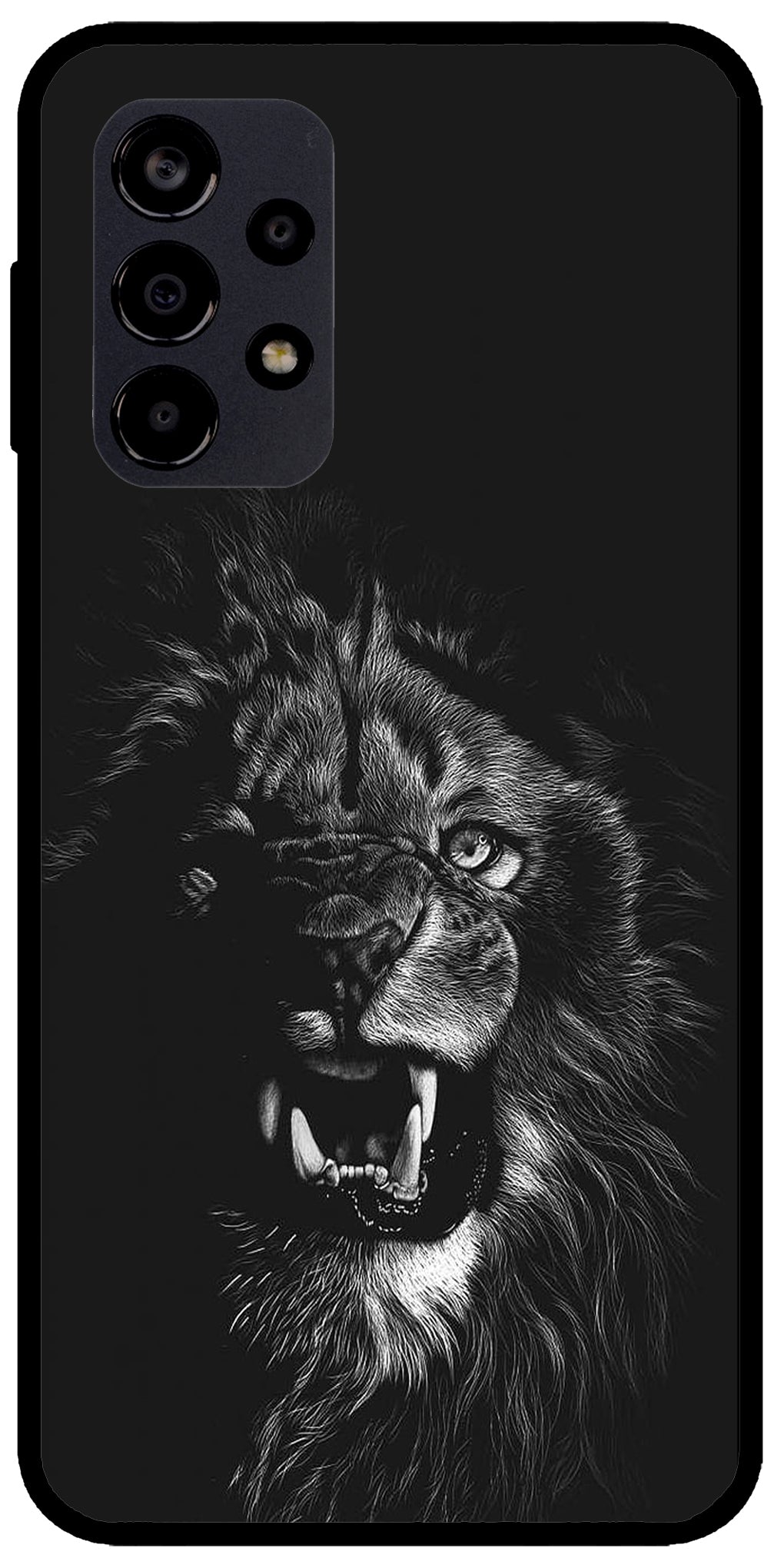 Angry Lion Unbreakable Metal Back Case Mobile Cover with 4 Side Protection and Soft TPU Sides for Samsung A52s/A53