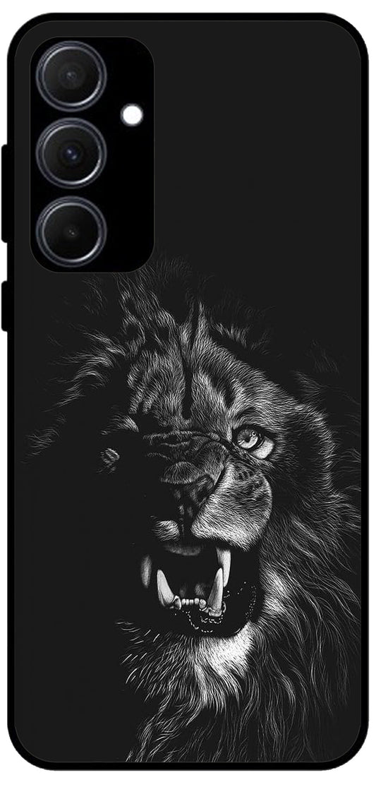 Angry Lion Unbreakable Metal Back Case Mobile Cover with 4 Side Protection and Soft TPU Sides for Samsung A35 5g NEW