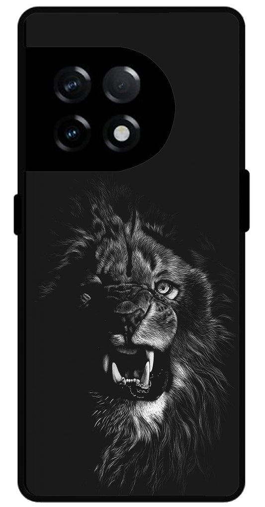 Angry Lion Unbreakable Metal Back Case Mobile Cover with 4 Side Protection and Soft TPU Sides for OnePlus 11R