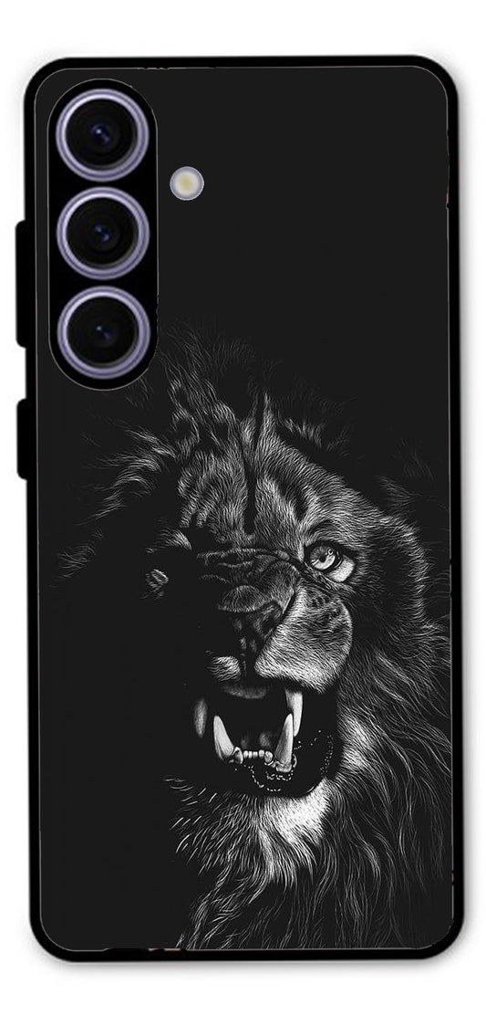 Angry Lion Unbreakable Metal Back Case Mobile Cover with 4 Side Protection and Soft TPU Sides for Samsung s24