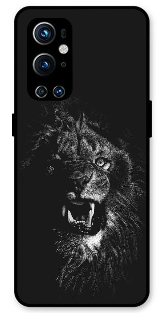 Angry Lion Unbreakable Metal Back Case Mobile Cover with 4 Side Protection and Soft TPU Sides for OnePlus 9Pro