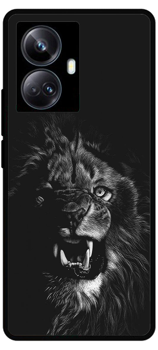 Angry Lion Unbreakable Metal Back Case Mobile Cover with 4 Side Protection and Soft TPU Sides for Realme 10 Pro Plus 2D